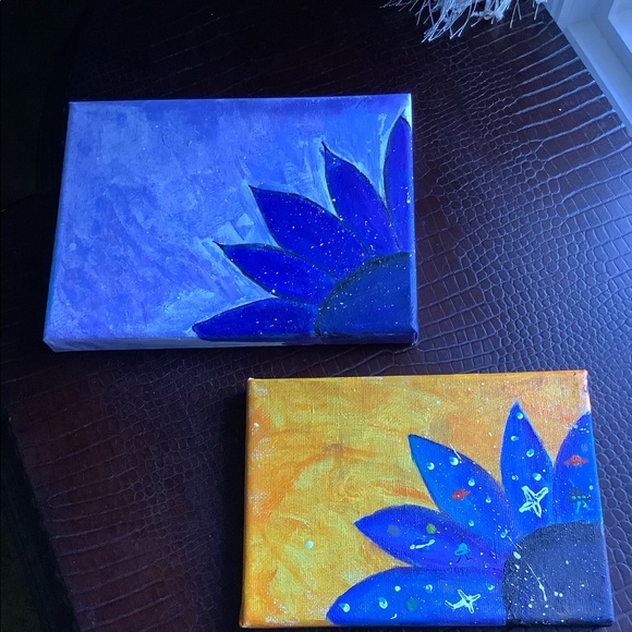 Hand Painted HOPE  Flower on Canvas  NEW original painting 1 - Picture 4 of 4